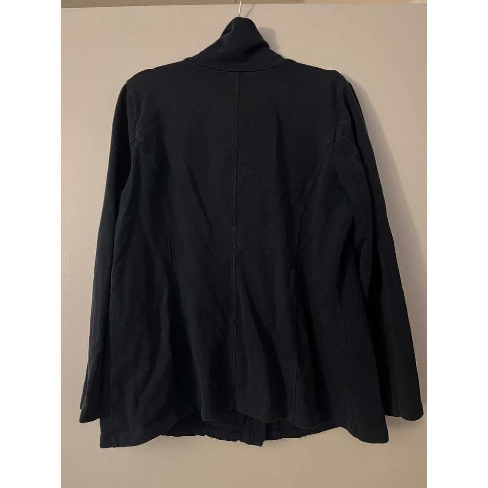 Eileen Fisher Black Cotton Zip Up Jacket Sz XL - Picture 6 of 6